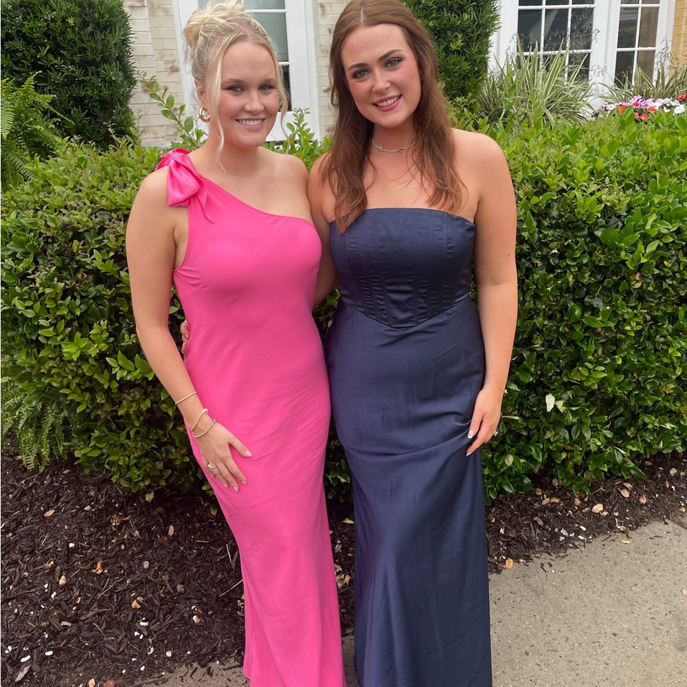 MANGO one shoulder, bright pink black-tie dress. Only worn once to wedding.